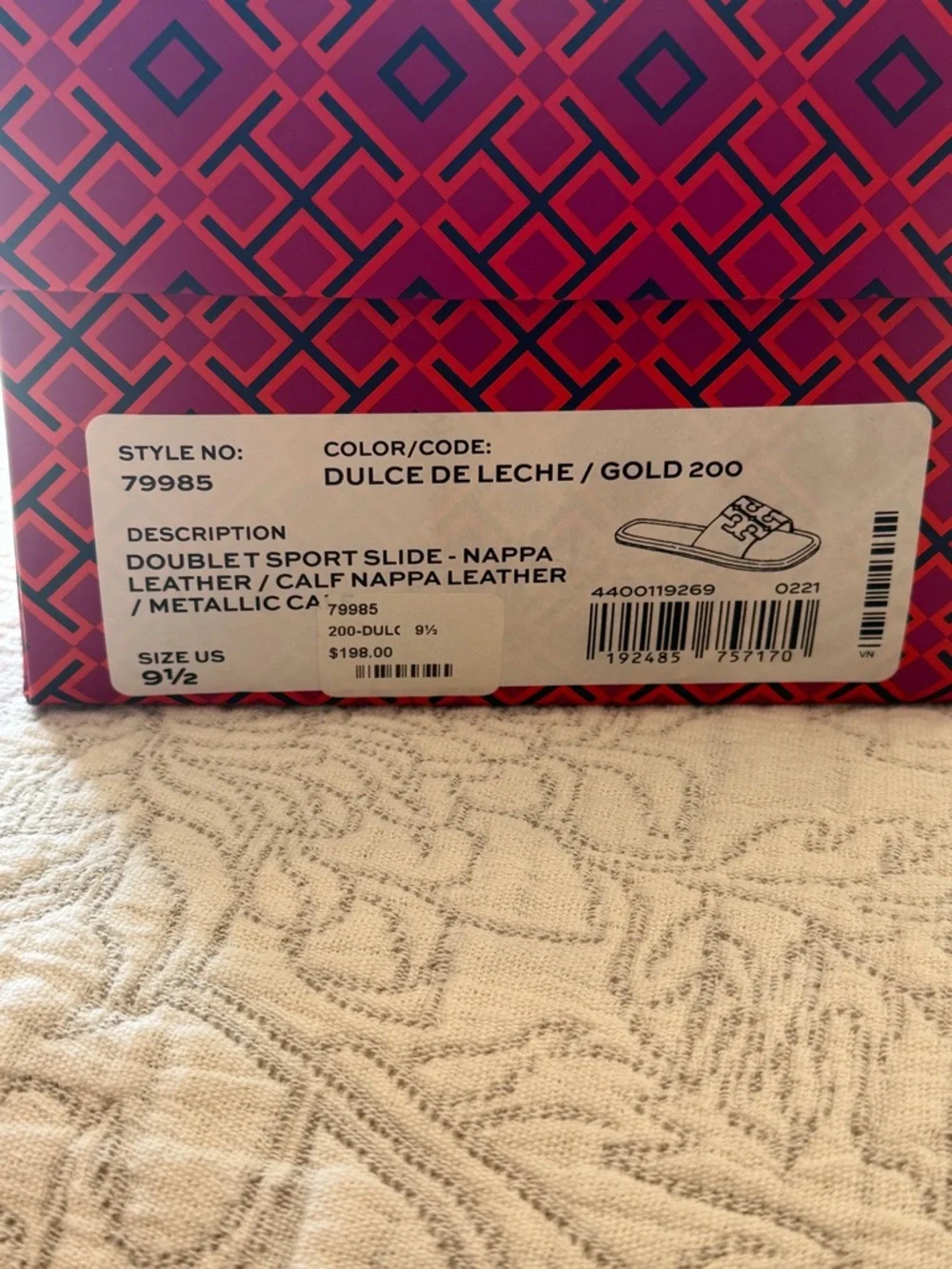 Tory Burch Doublet Sport Slide in Dulce De Leche/Gold - Nappa Leather - Picture 4 of 7